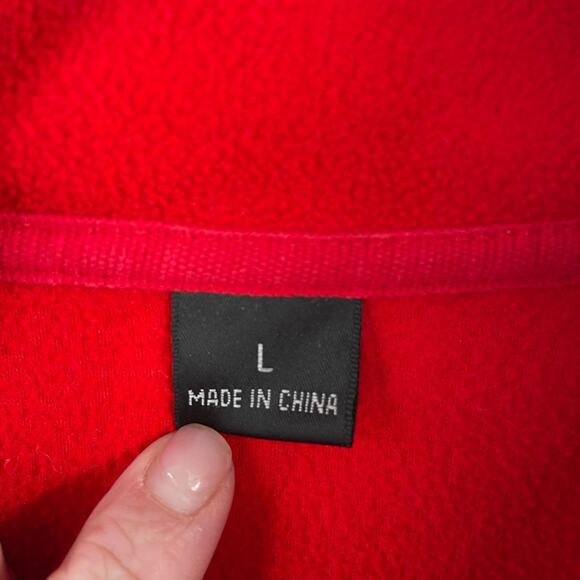 Apple Employee Embroidered Logo Fleece‎ 1/4 Zip Pullover Women's L Red - Picture 5 of 9